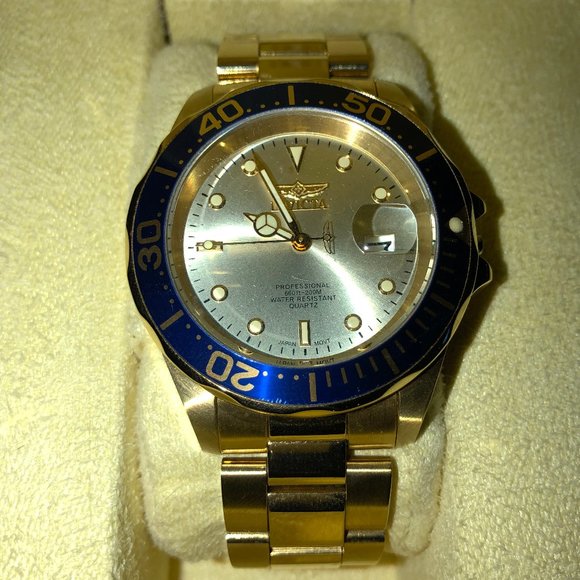 Invicta Other - 40mm Invicta Pro Diver 14124 Gold Watch (Blue)